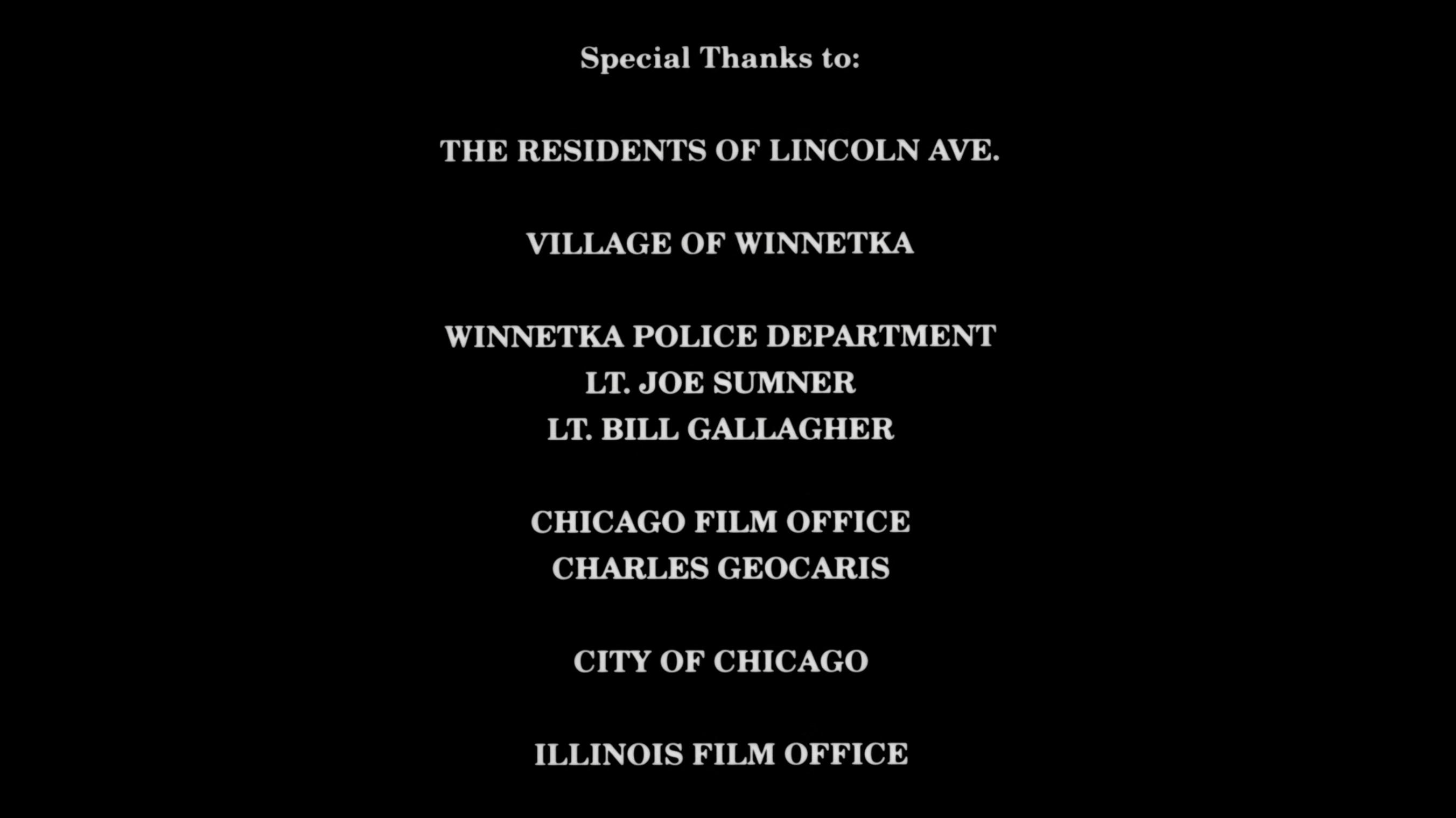 Home Alone Minute – Minute 102 – CREDITS, Special Thanks to: The Residents of Lincoln Ave.